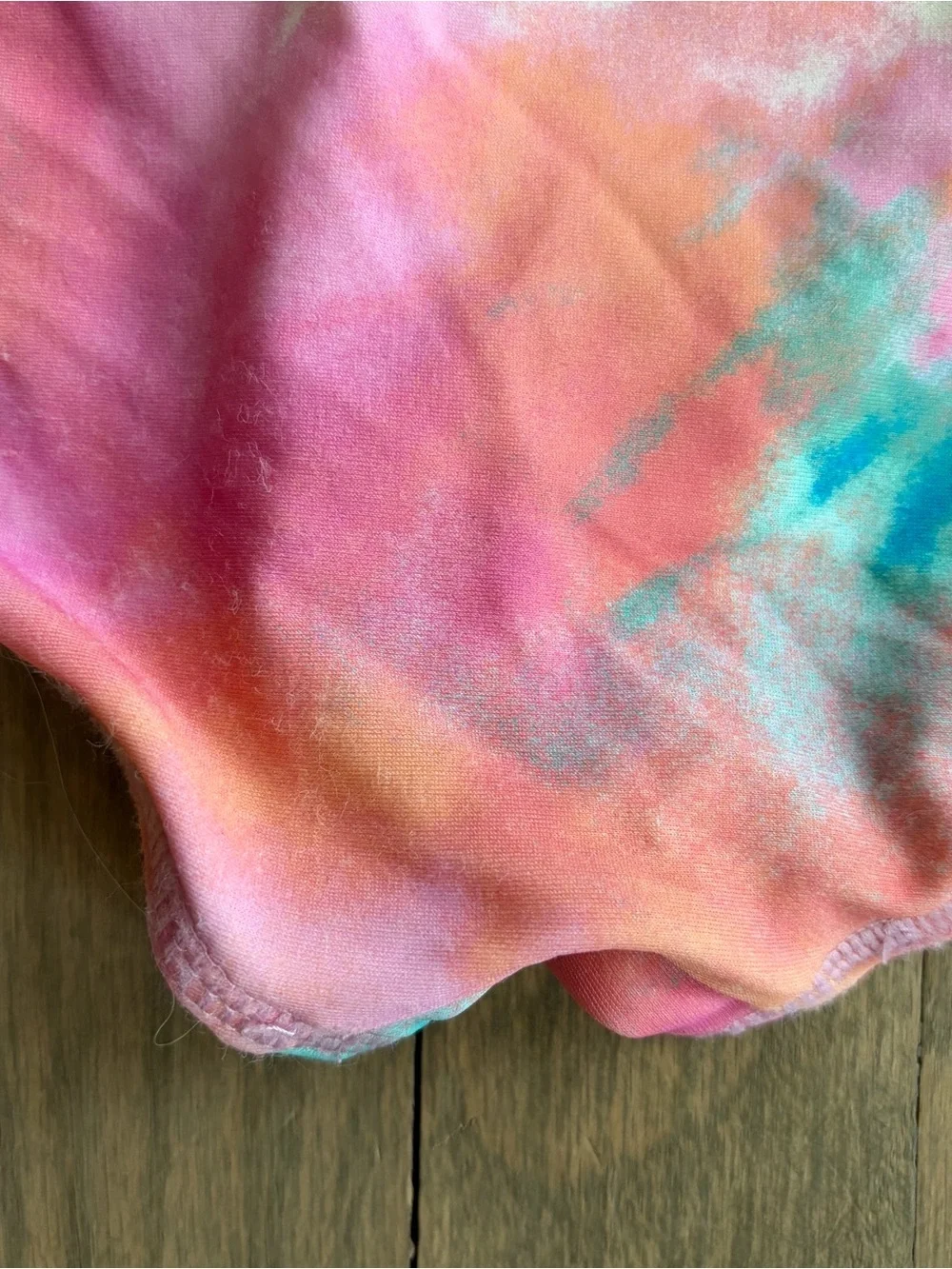 Crew Cuts Girls Long-Sleeve Tie-Dye Rash Guard Swimsuit - Pink Multi